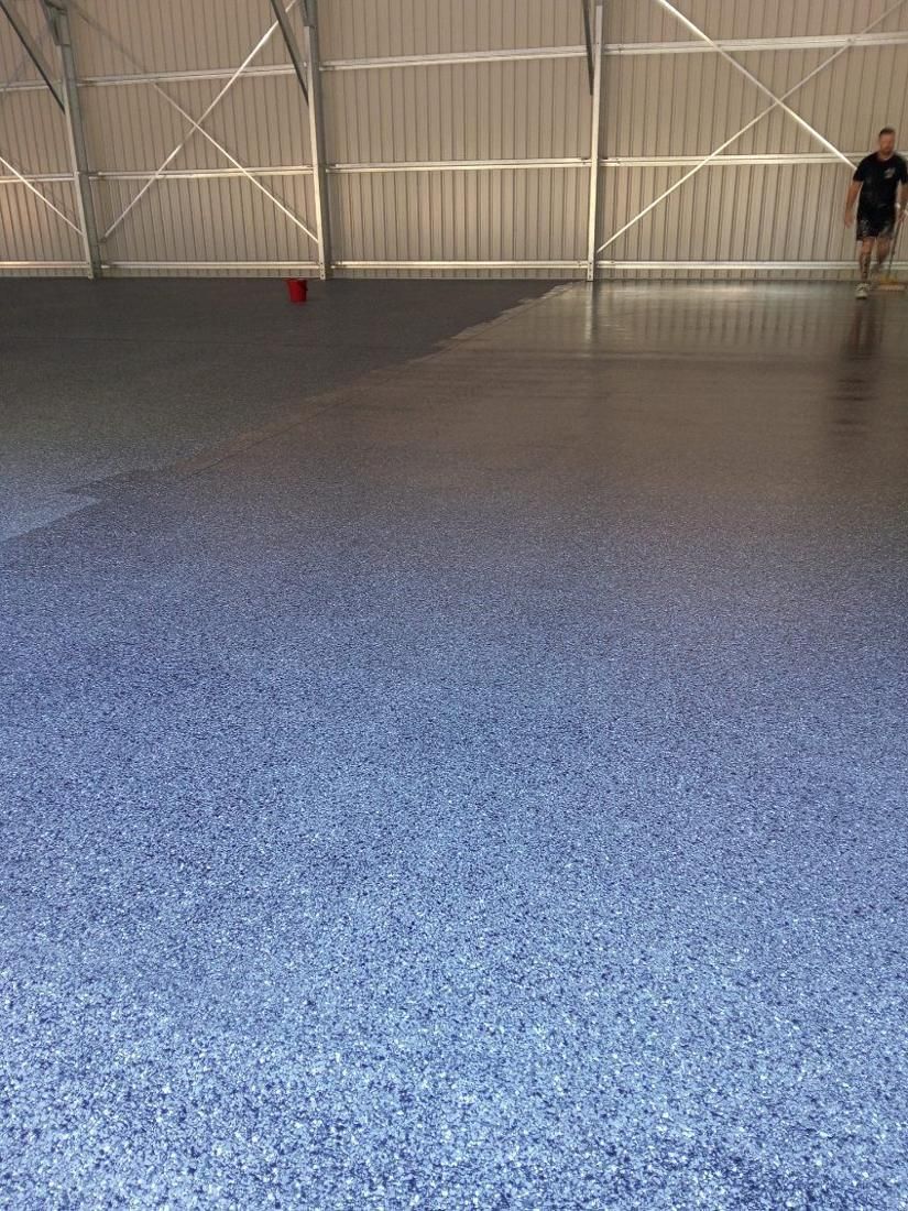 Flake going down, before the clear coat by Epoxy Armour Coatings, Sunshine Coast