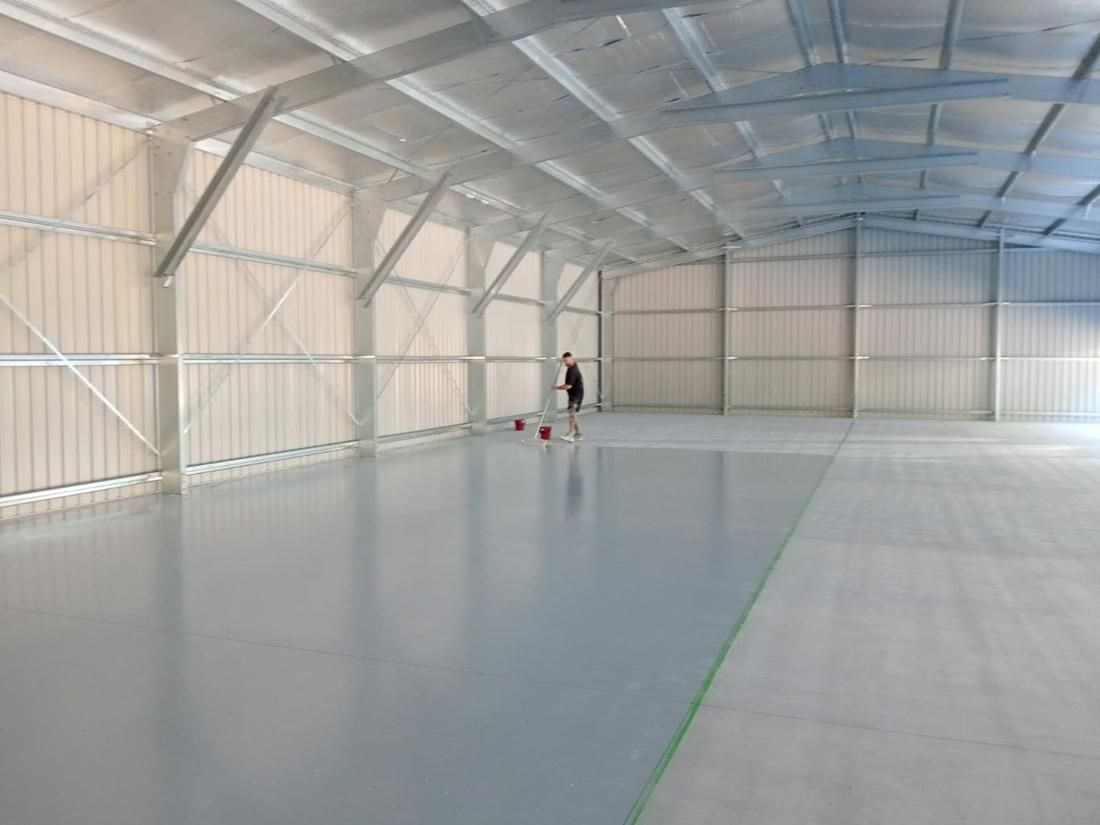Shed floor, base coat by Epoxy Armour Coatings, Sunshine Coast