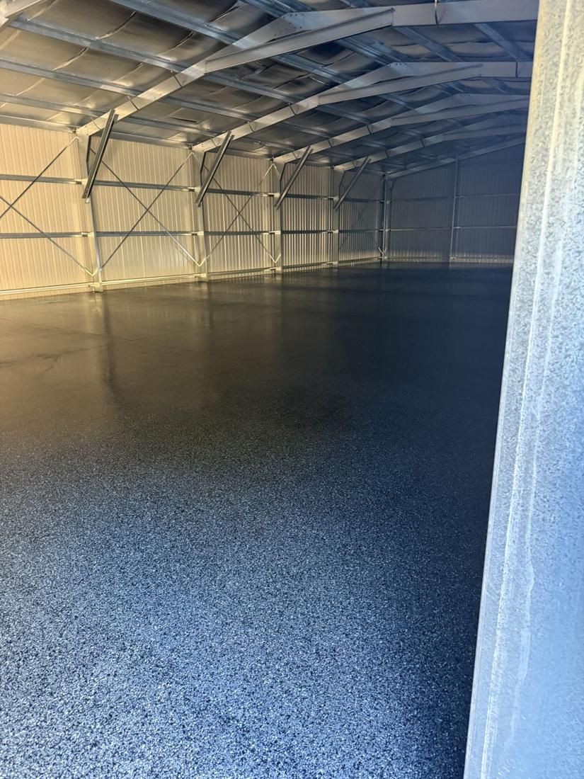 Shed floor, flake epoxy by Epoxy Armour Coatings, Sunshine Coast