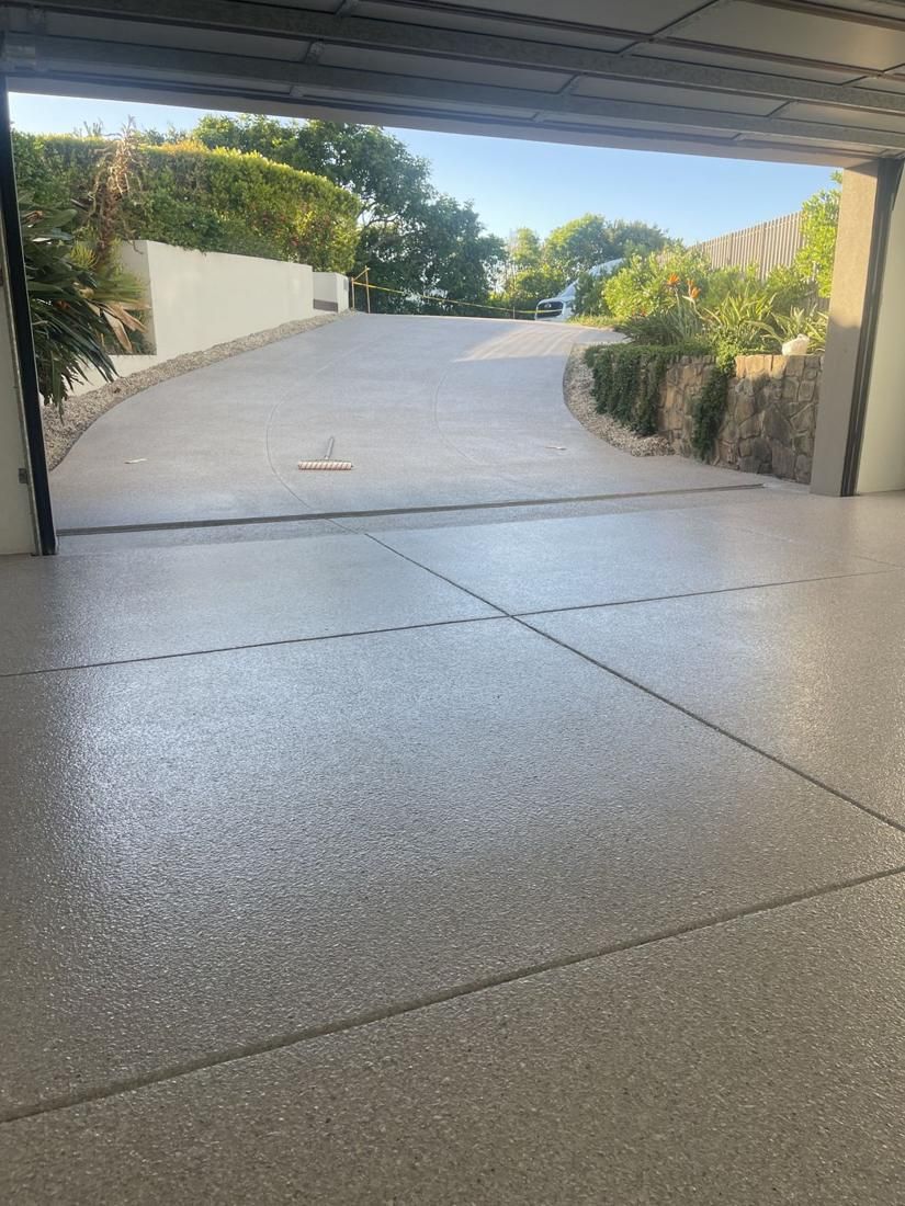 Driveway, stone-look flake by Epoxy Armour Coatings, Sunshine Coast