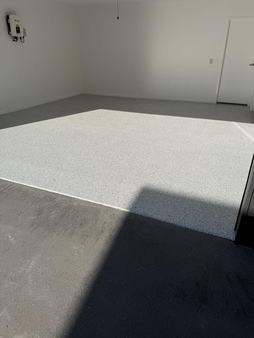 Garage floor, grey flake by Epoxy Armour Coatings, Sunshine Coast