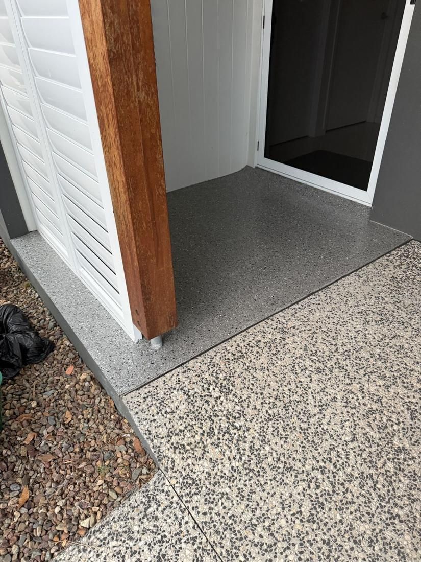 Entry step, charcoal flake by Epoxy Armour Coatings, Sunshine Coast